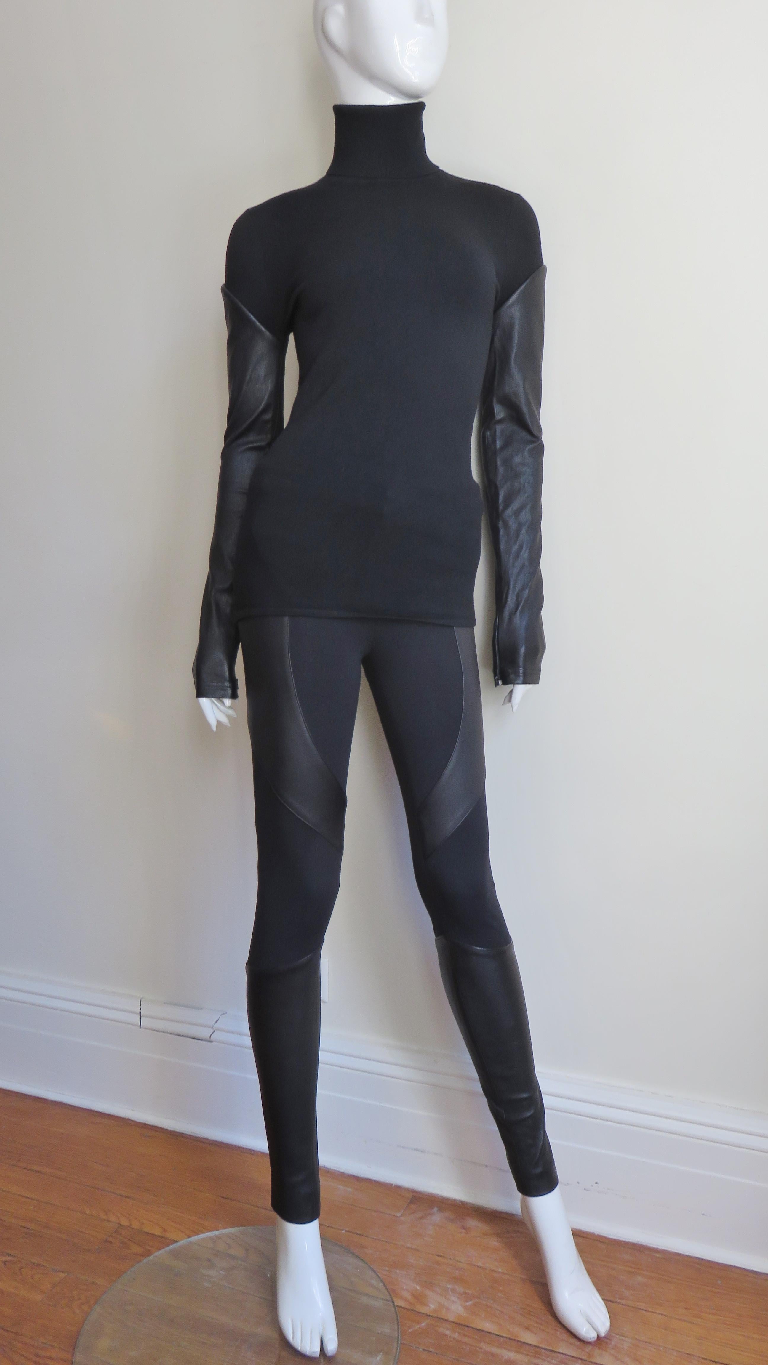 Women's Givenchy Pants and Turtleneck with Leather Insets