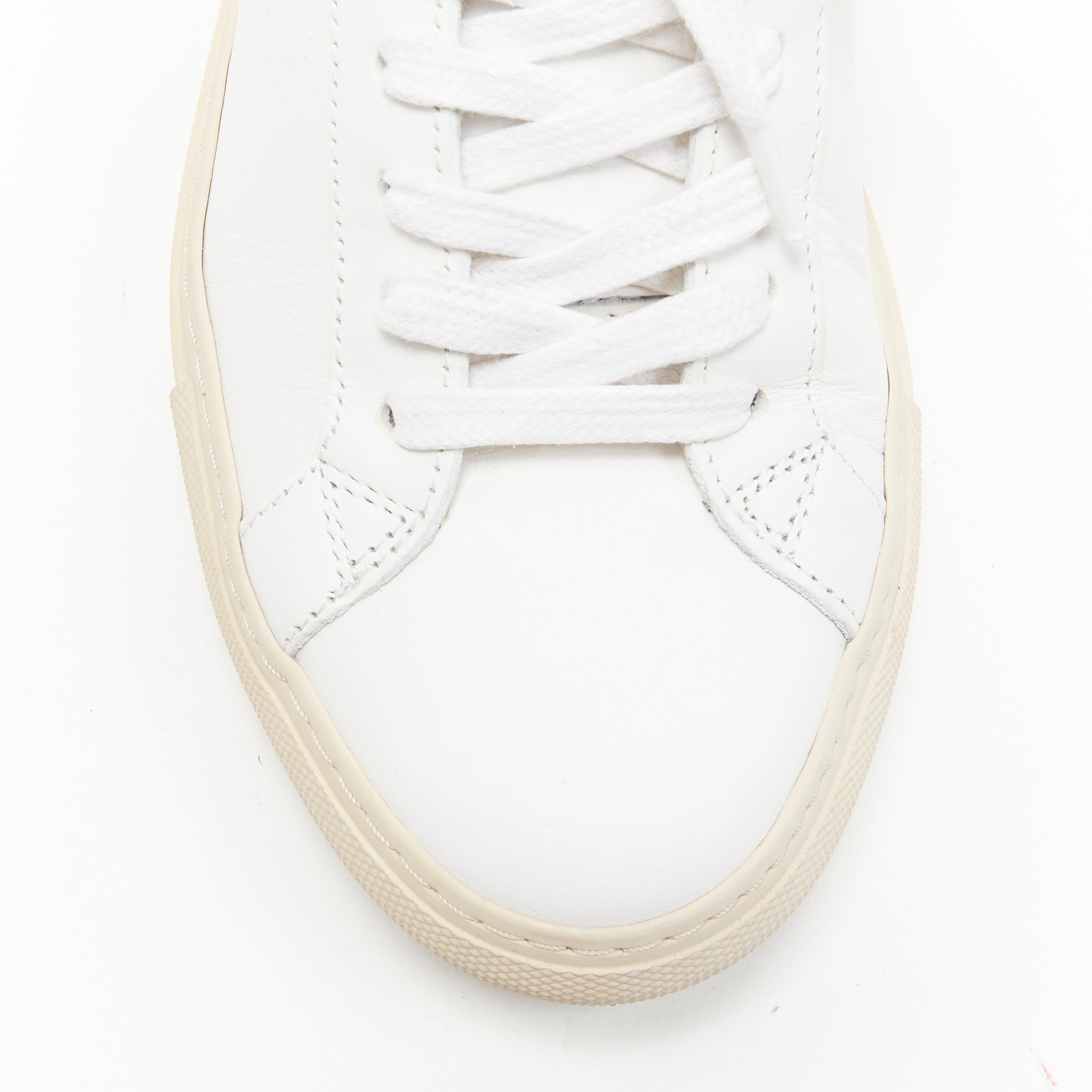 GIVENCHY Paris 17 white leather lace up minimalist low top sneakers EU37.5 In Excellent Condition In Hong Kong, NT