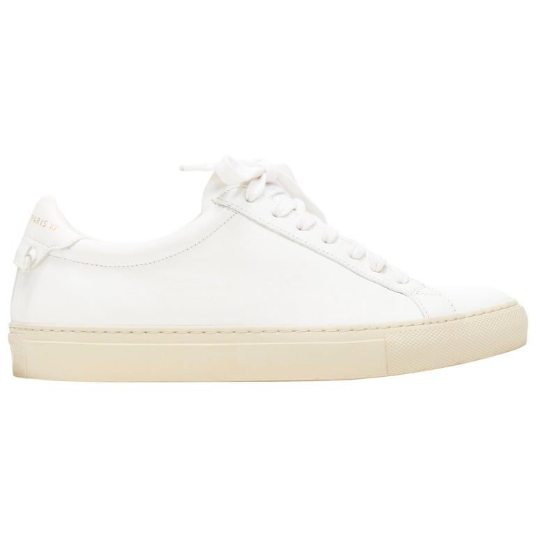 GIVENCHY Paris 17 white leather lace up minimalist low top sneakers ...