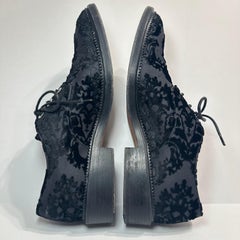 Givenchy Paris Black Lace Velvet Leather Derby Oxfords IT 38 Riccardo Tisci Era