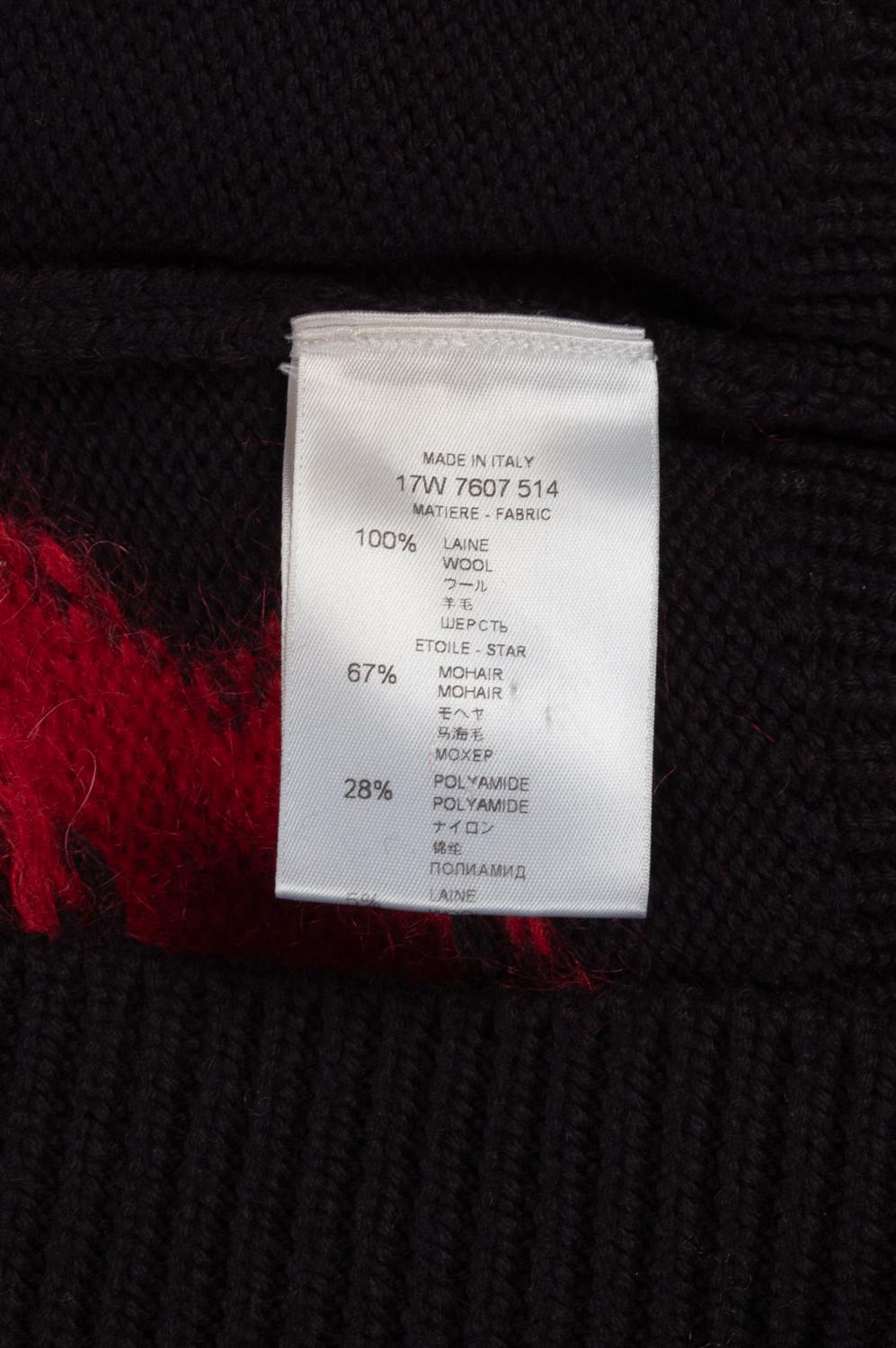 Givenchy Paris Men Sweater AW17 Knit Stars Part Cut-out, Size S/M, S530 For Sale 1