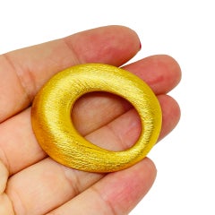 GIVENCHY Paris New York vintage brushed gold tone modernist designer brooch