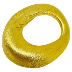 GIVENCHY Paris New York vintage brushed gold tone modernist designer brooch