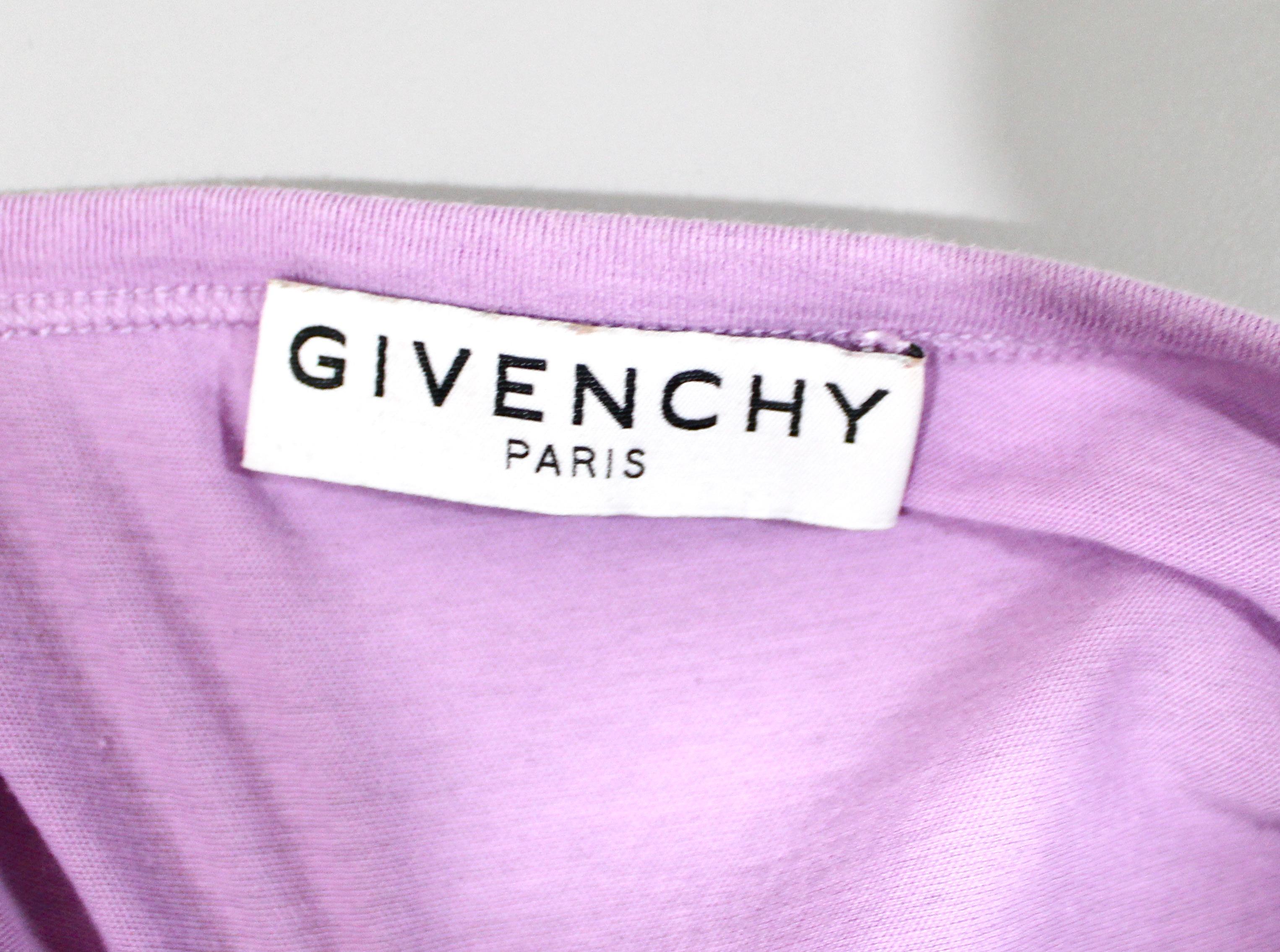 Maglietta in cotone viola Givenchy Paris in vendita 1