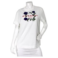 Givenchy Paris Purple Rose Print T-Shirt