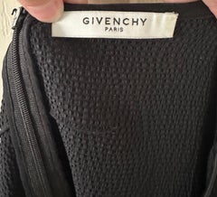 Givenchy Paris Riccardo Tisci '14 Textura Seda Blusa Manga Kimono FR 38 Negro
