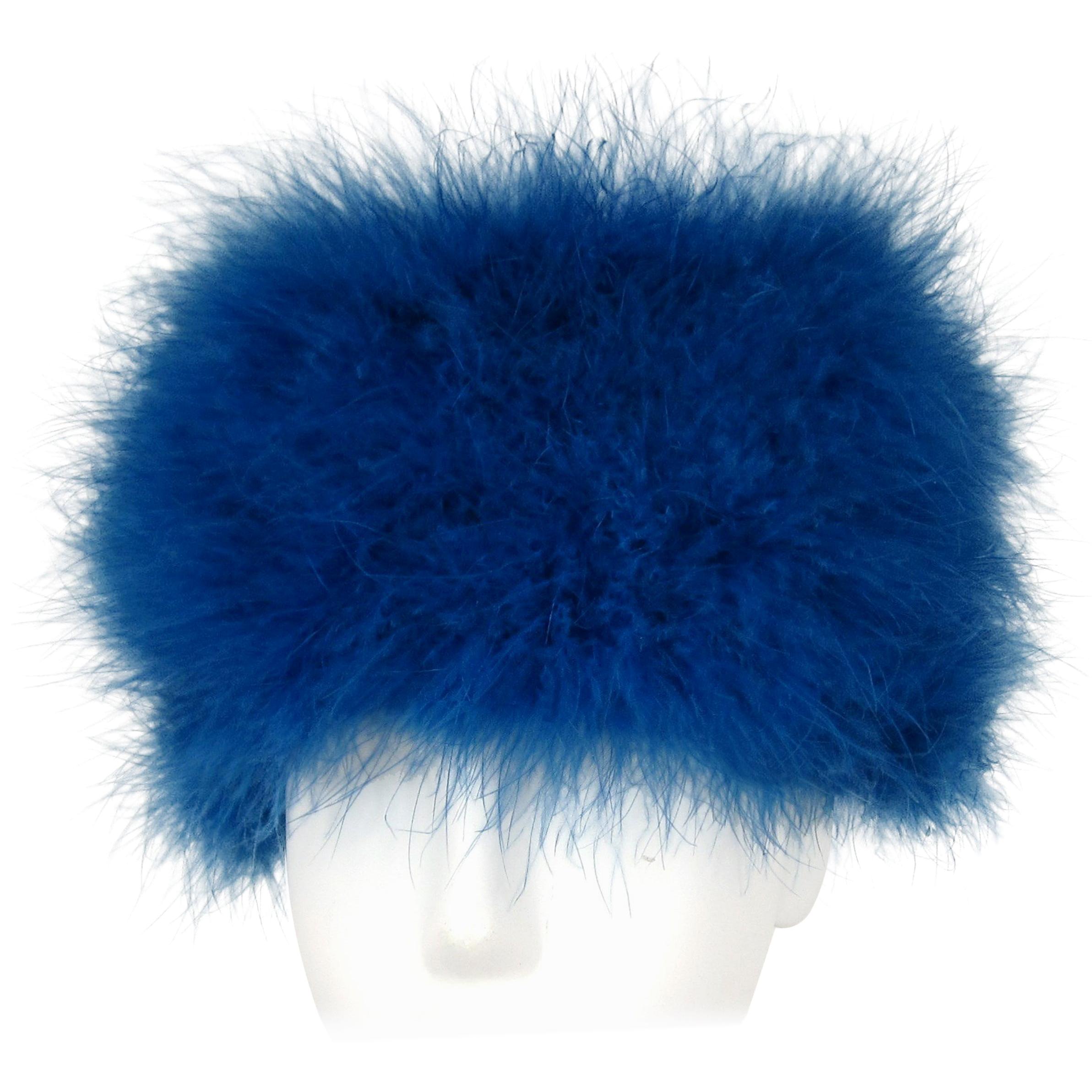 Givenchy Paris Vintage Blue feathered hat, 1950s 1960s 