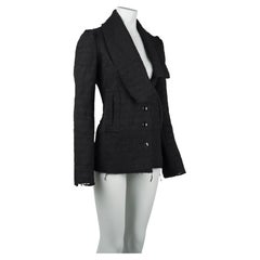 Givenchy Paris Winter 2006 Blazer en laine texturée avec finition Raw Edges Taille 36