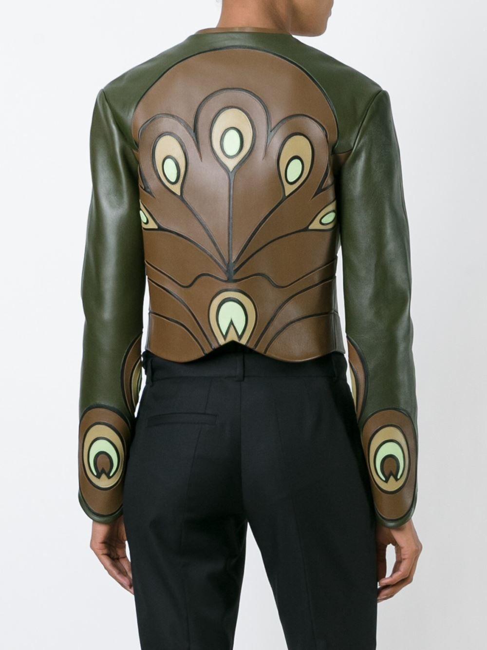 Givenchy peacock feather applique jacket In Excellent Condition For Sale In Baarn, NL
