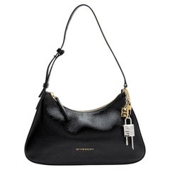 Givenchy Pebbled Patent Leather Lucky Lock Small Shoulder Bag