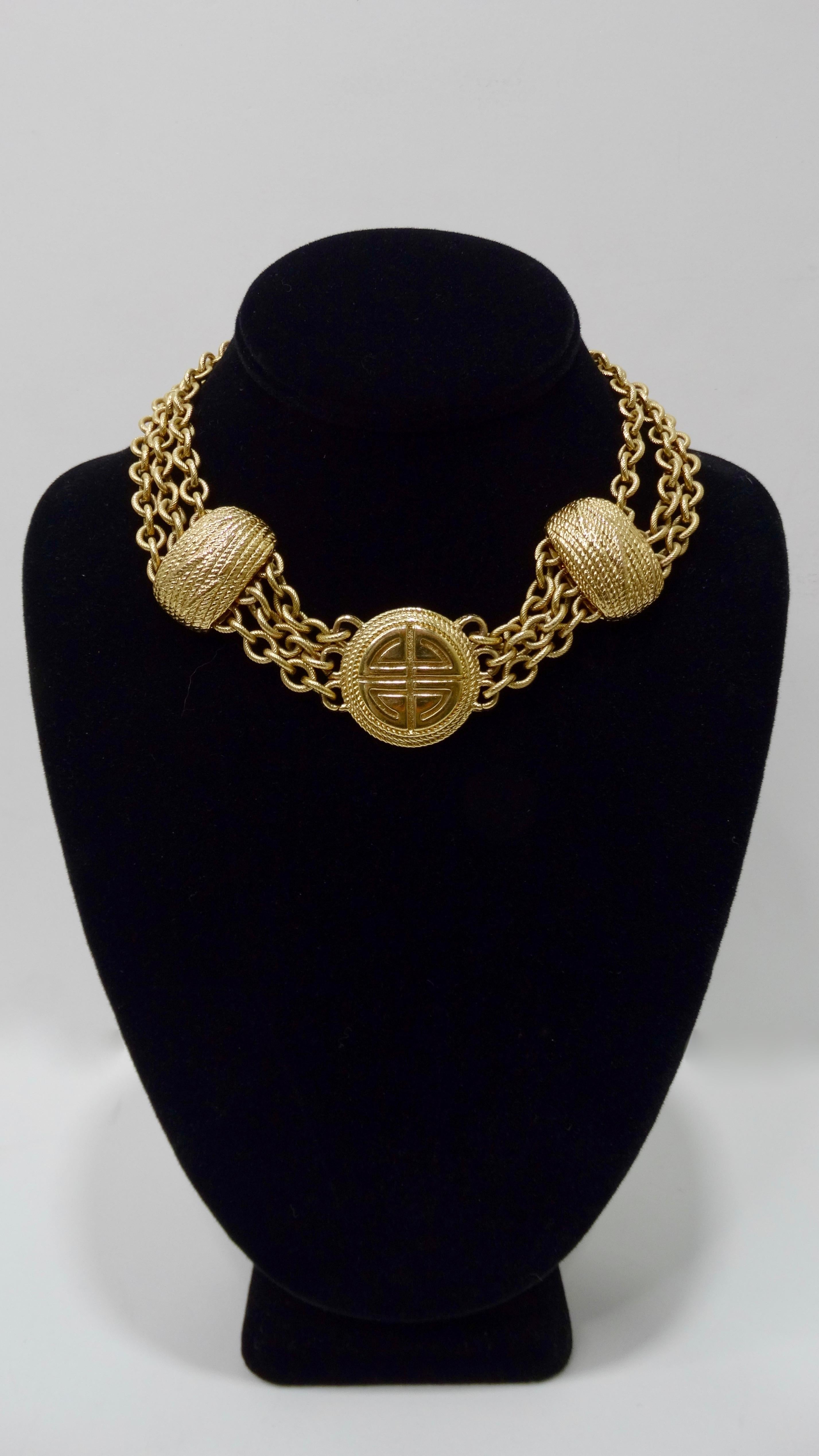 Givenchy 1980s Pendant Choker Necklace  2