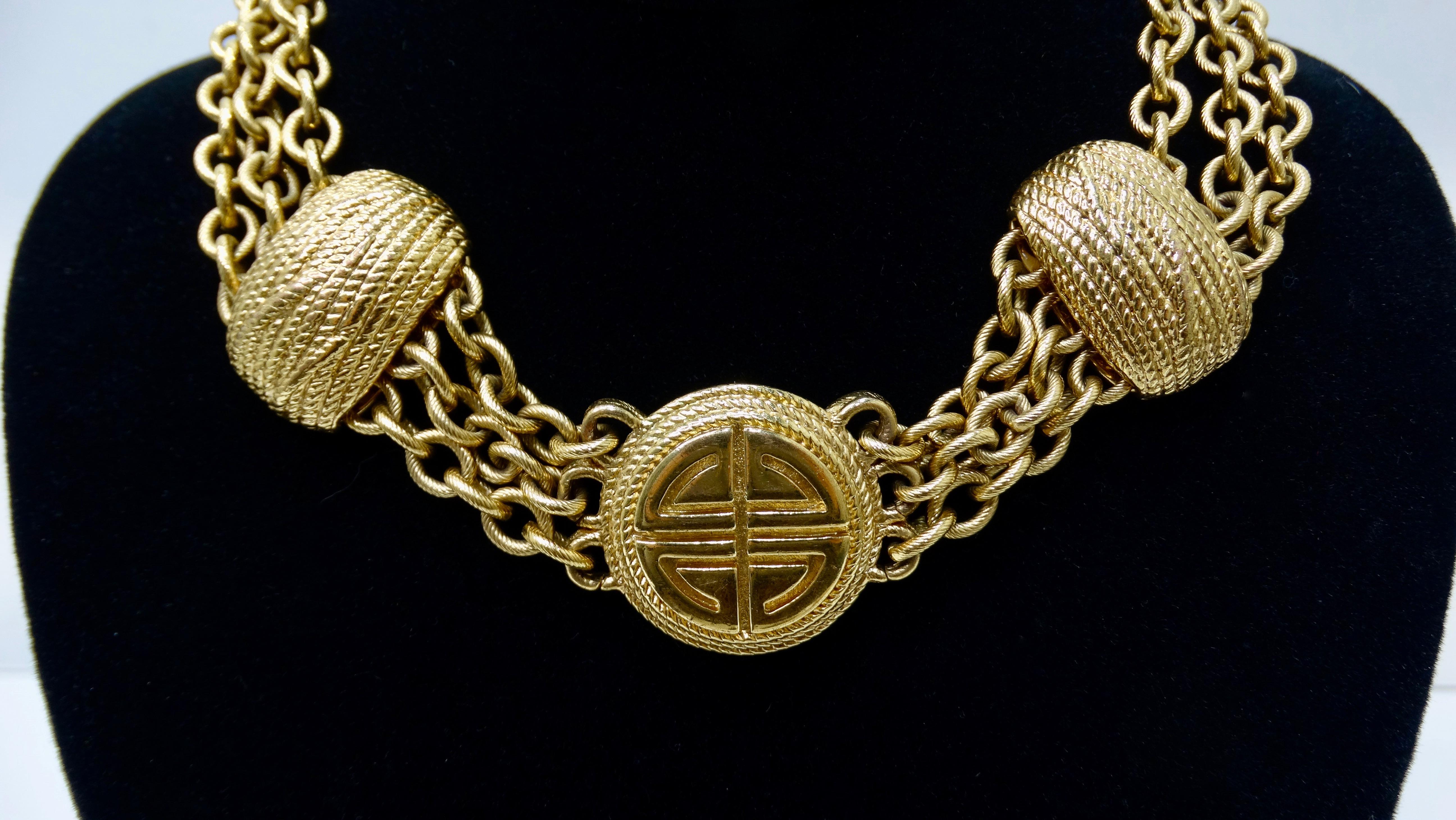 Givenchy 1980s Pendant Choker Necklace  3