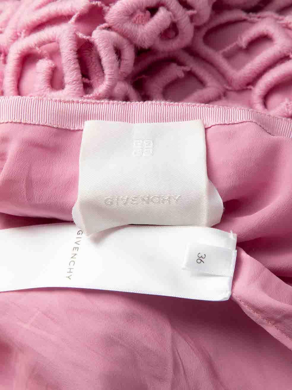 Givenchy Pink 4G Layered Guipure Mini Dress Size S For Sale 4
