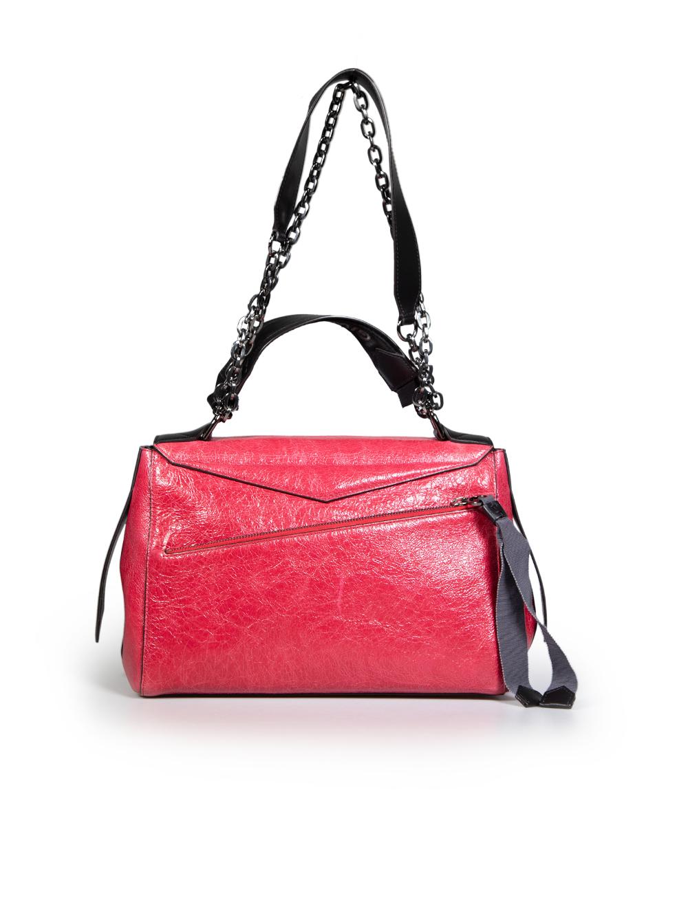 Givenchy Pink Creased Leather ID Shoulder Bag In Good Condition In London, GB
