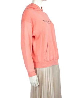 Givenchy Pink Distressed Effect Logo Print Hoodie Size S