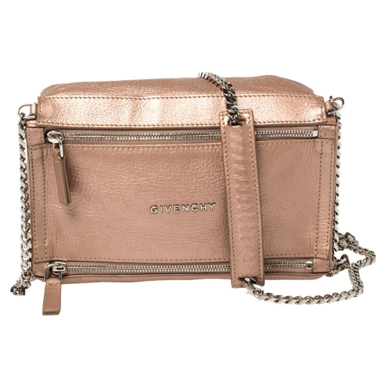 Givenchy Pink Leather Mini Pandora Chain Shoulder Bag at 1stDibs
