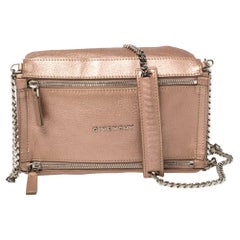 Used Givenchy Pink Leather Mini Pandora Chain Shoulder Bag