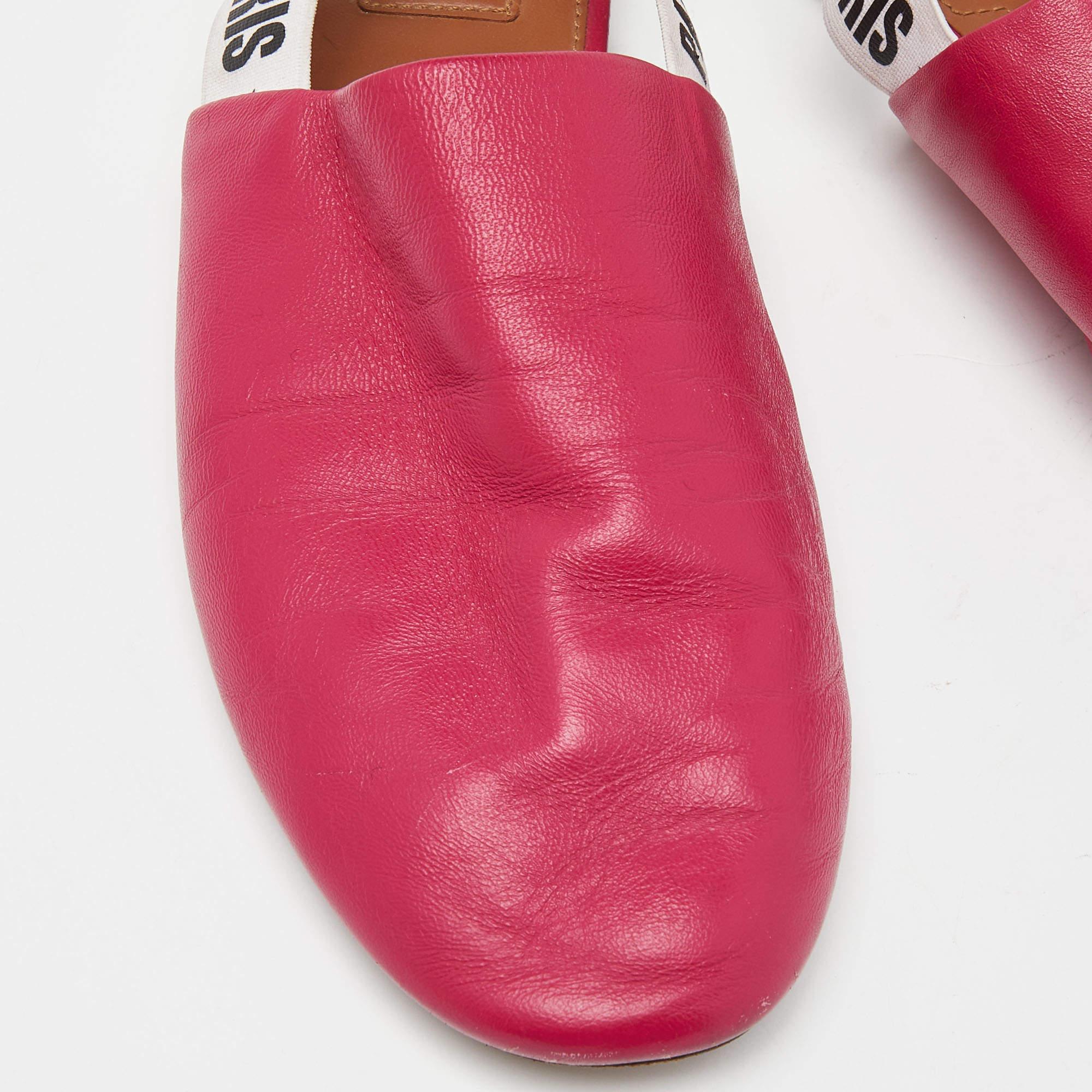 Givenchy Pink Leather Rivington Slingback Flats Size 37 For Sale 4