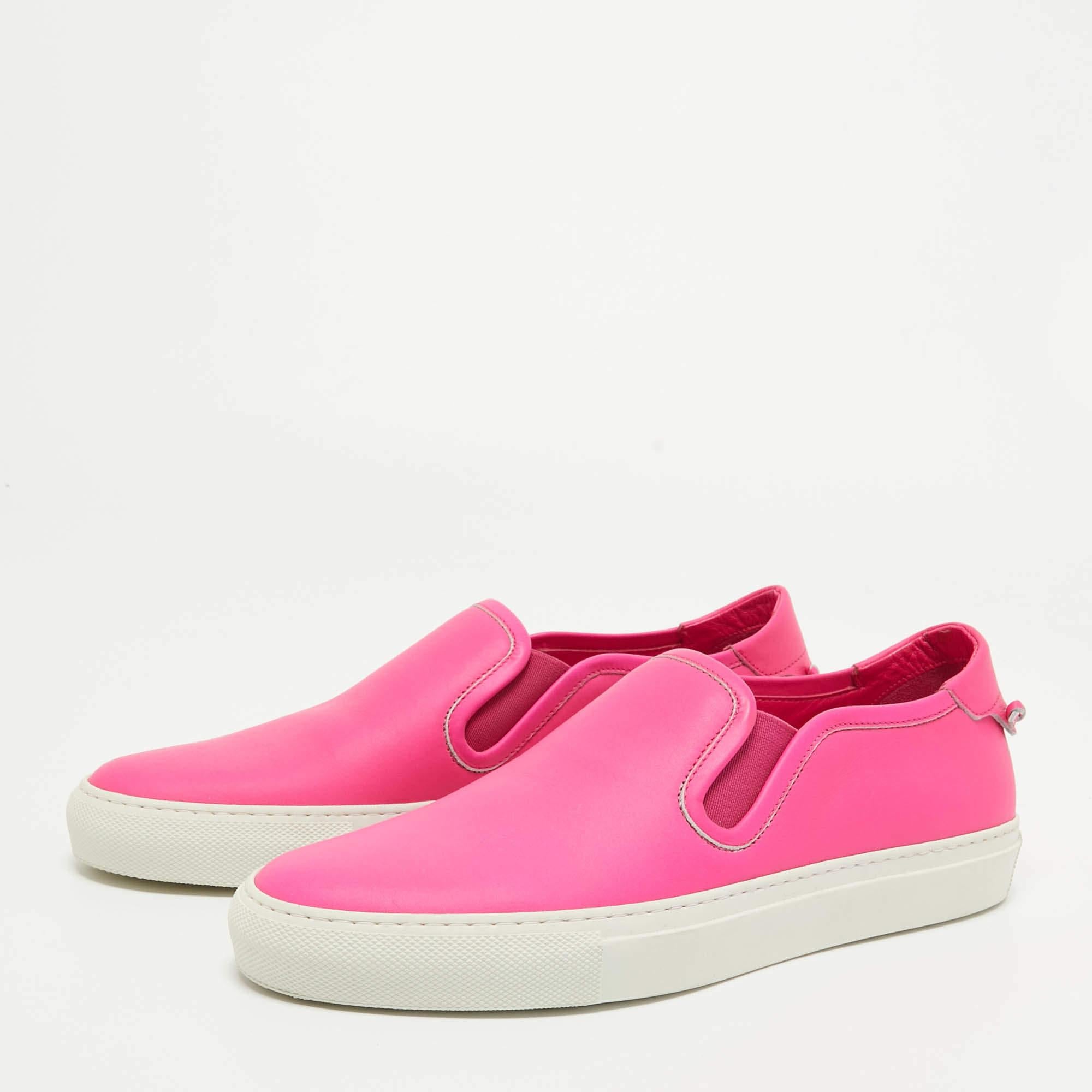 Givenchy Pink Leather Slip On Sneakers Size 40 For Sale 1