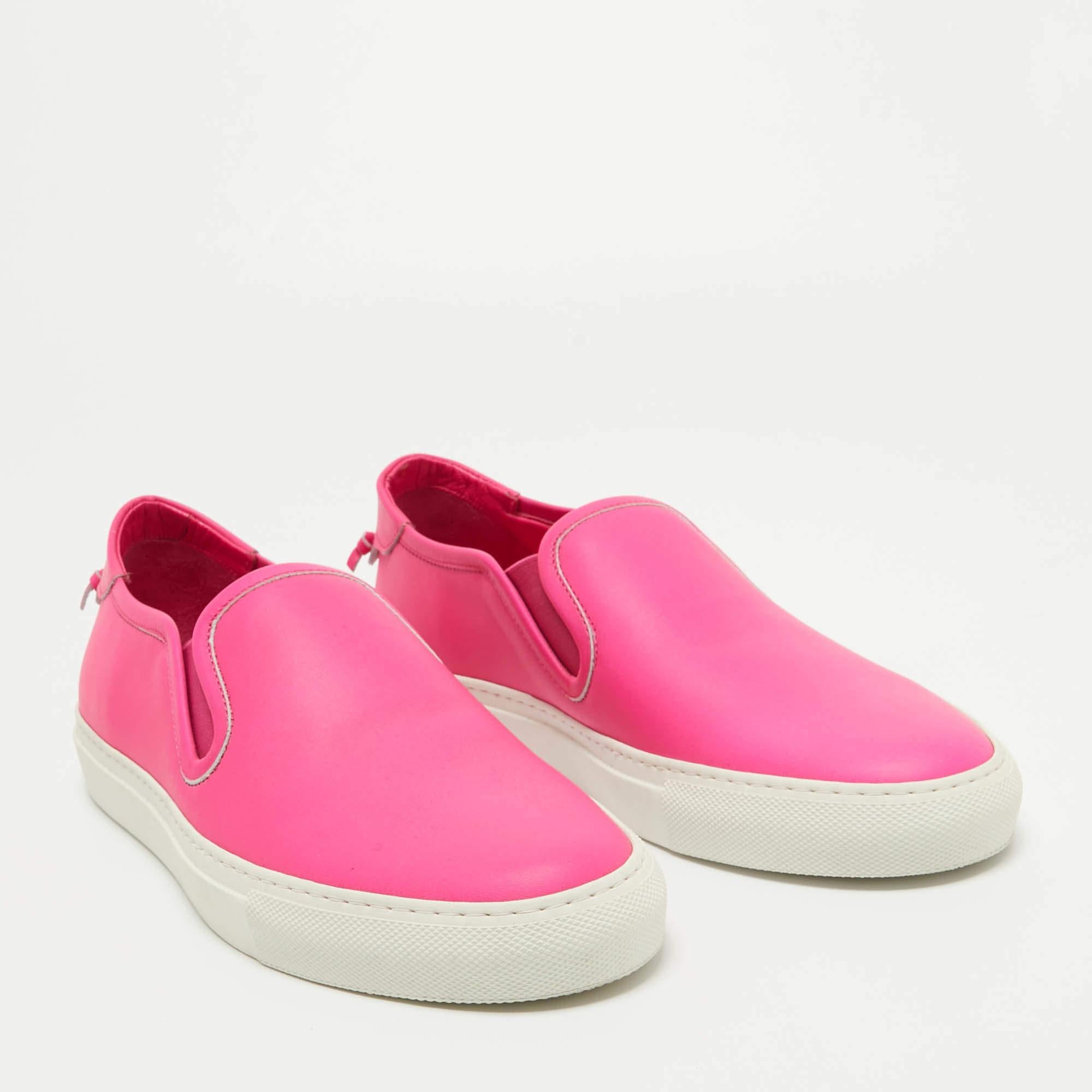 Givenchy Pink Leather Slip On Sneakers Size 40 For Sale 3