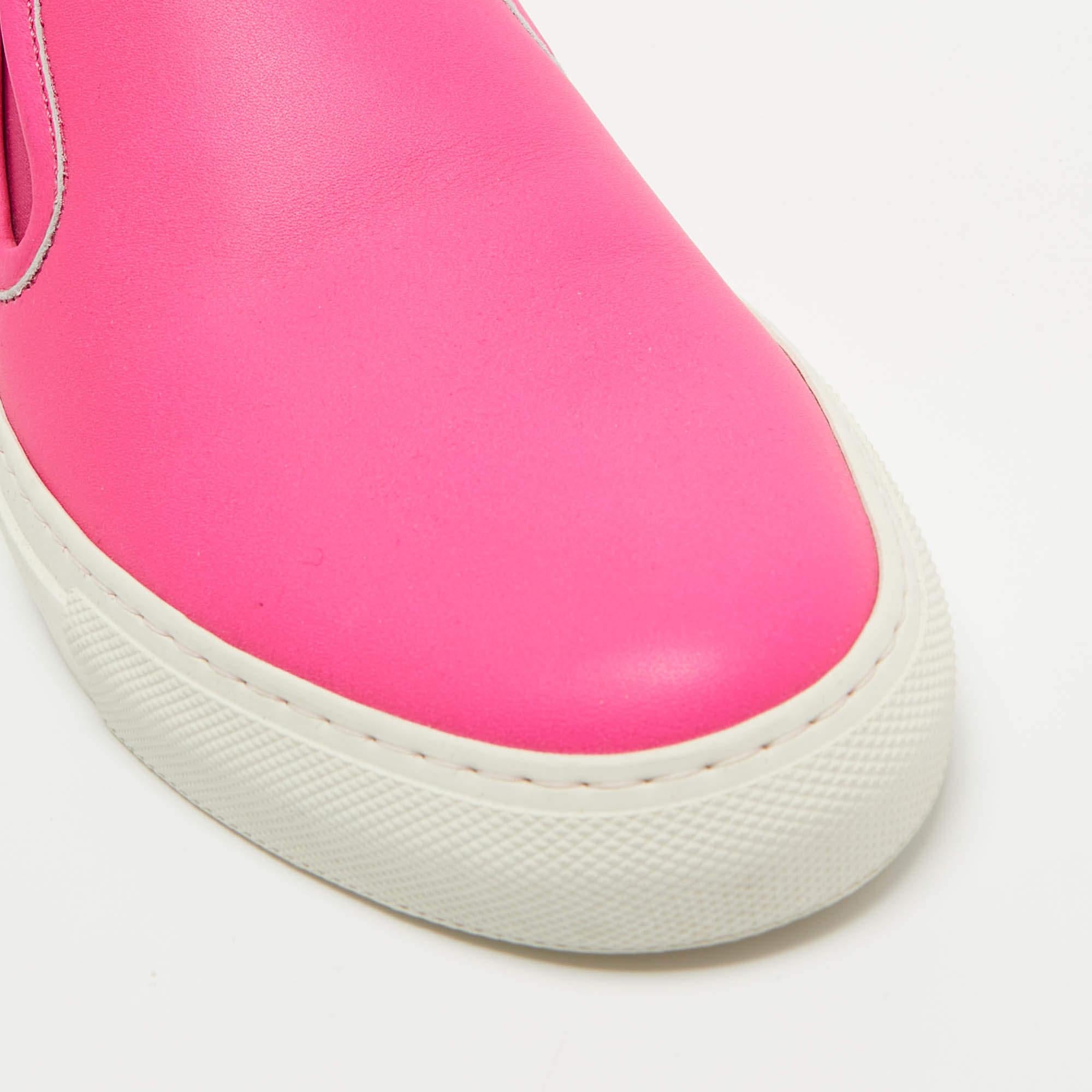 Givenchy Pink Leather Slip On Sneakers Size 40 For Sale 4