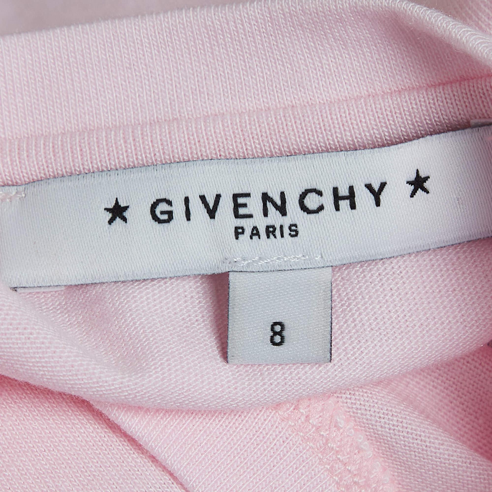 Givenchy Pink Logo Print Jersey T-Shirt (8 Yrs) In Good Condition For Sale In Dubai, Al Qouz 2