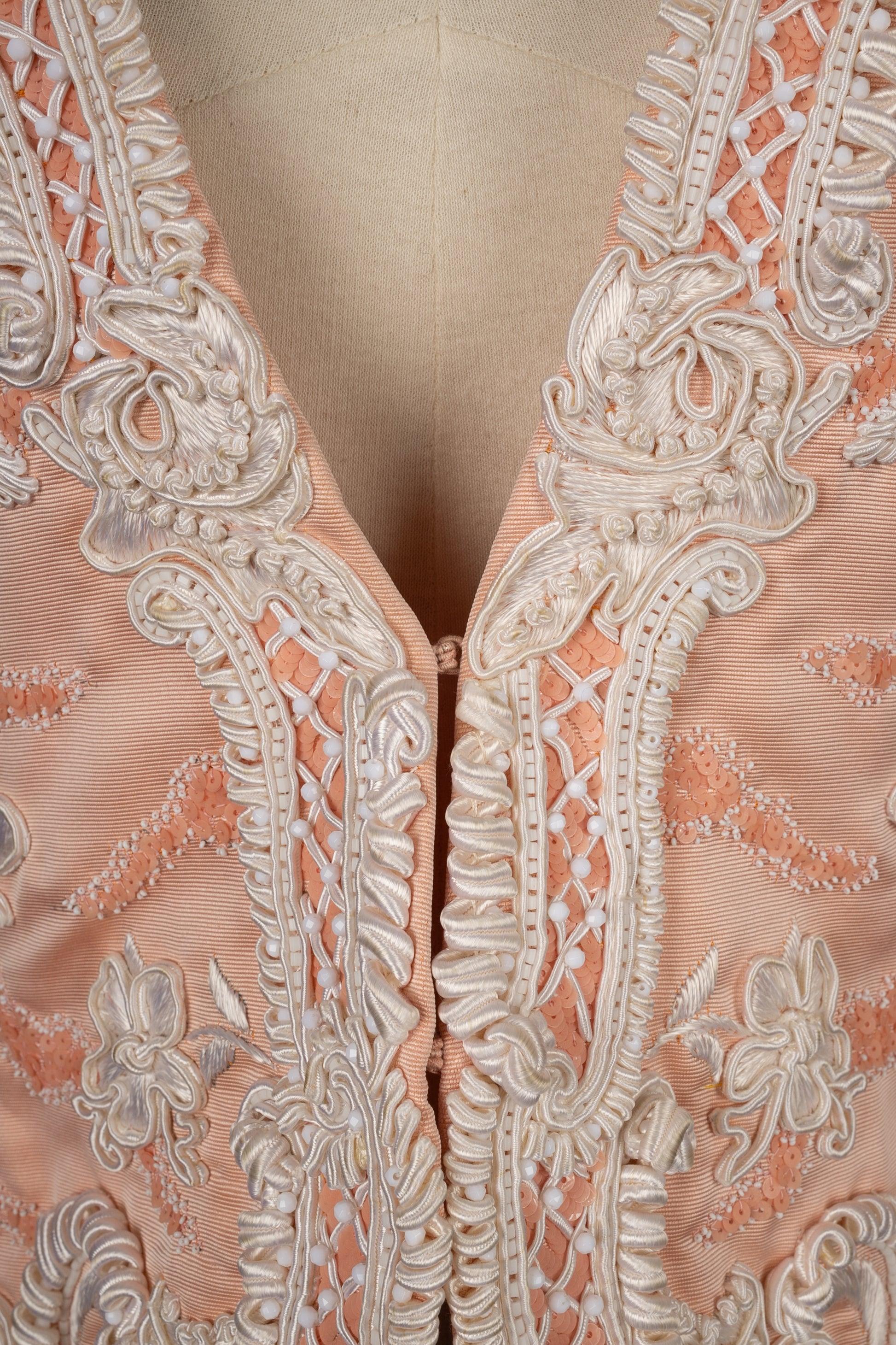 De las mujeres Givenchy Chaqueta rosa otomana de manga corta Alta Costura