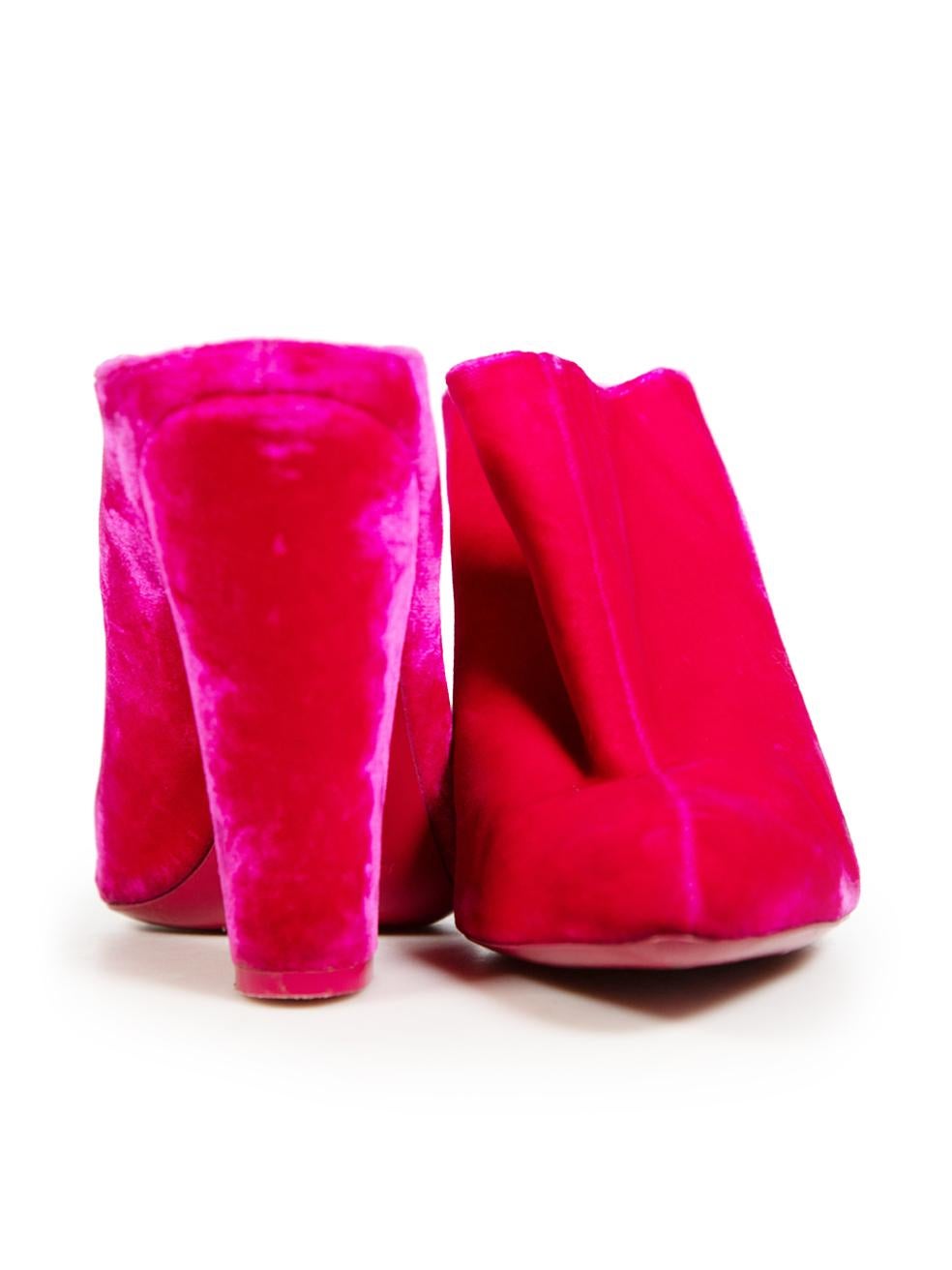 Givenchy Pink Velvet Almond Toe Mules Size IT 39 In Good Condition In London, GB