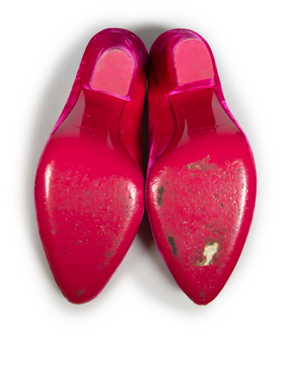 Women's Givenchy Pink Velvet Almond Toe Mules Size IT 39