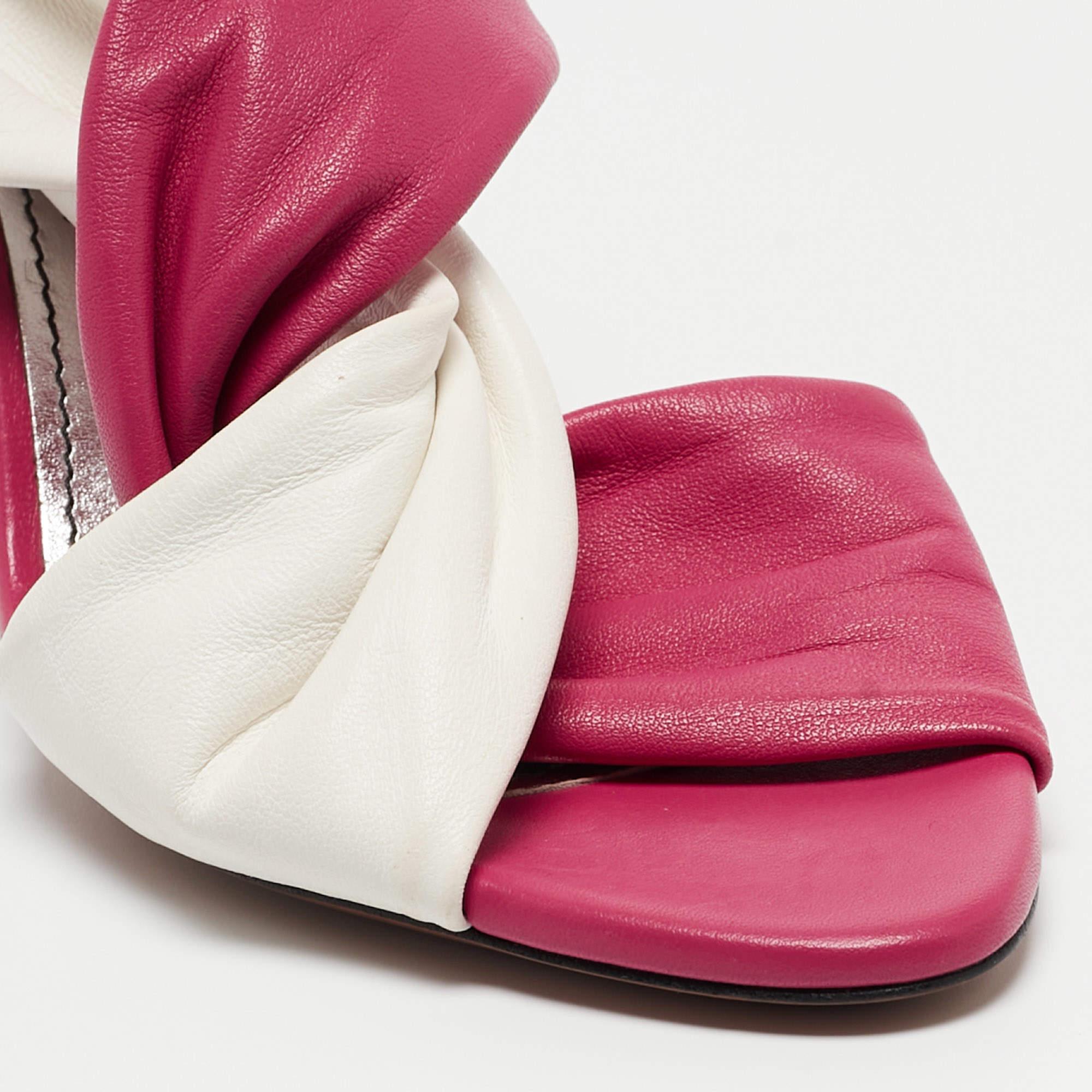 Givenchy Rosa/Weiß Leder Slide Sandalen Größe 36,5 im Angebot 1