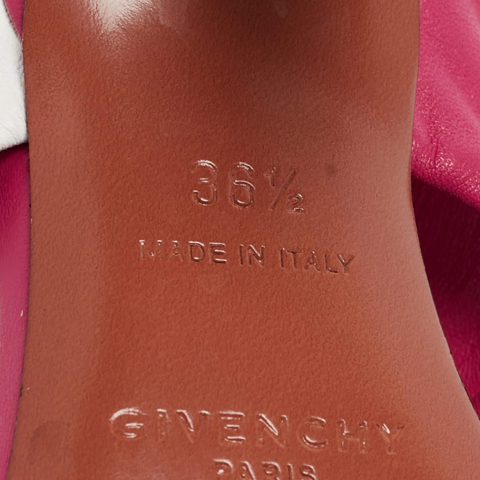 Givenchy Rosa/Weiß Leder Slide Sandalen Größe 36,5 im Angebot 5