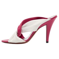 Givenchy - Sandales en cuir rose/blanc Slide - Taille 36,5