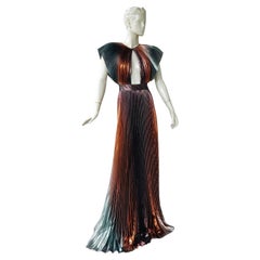 Givenchy Pleated Shimmering Shades of Silk Dress Gown