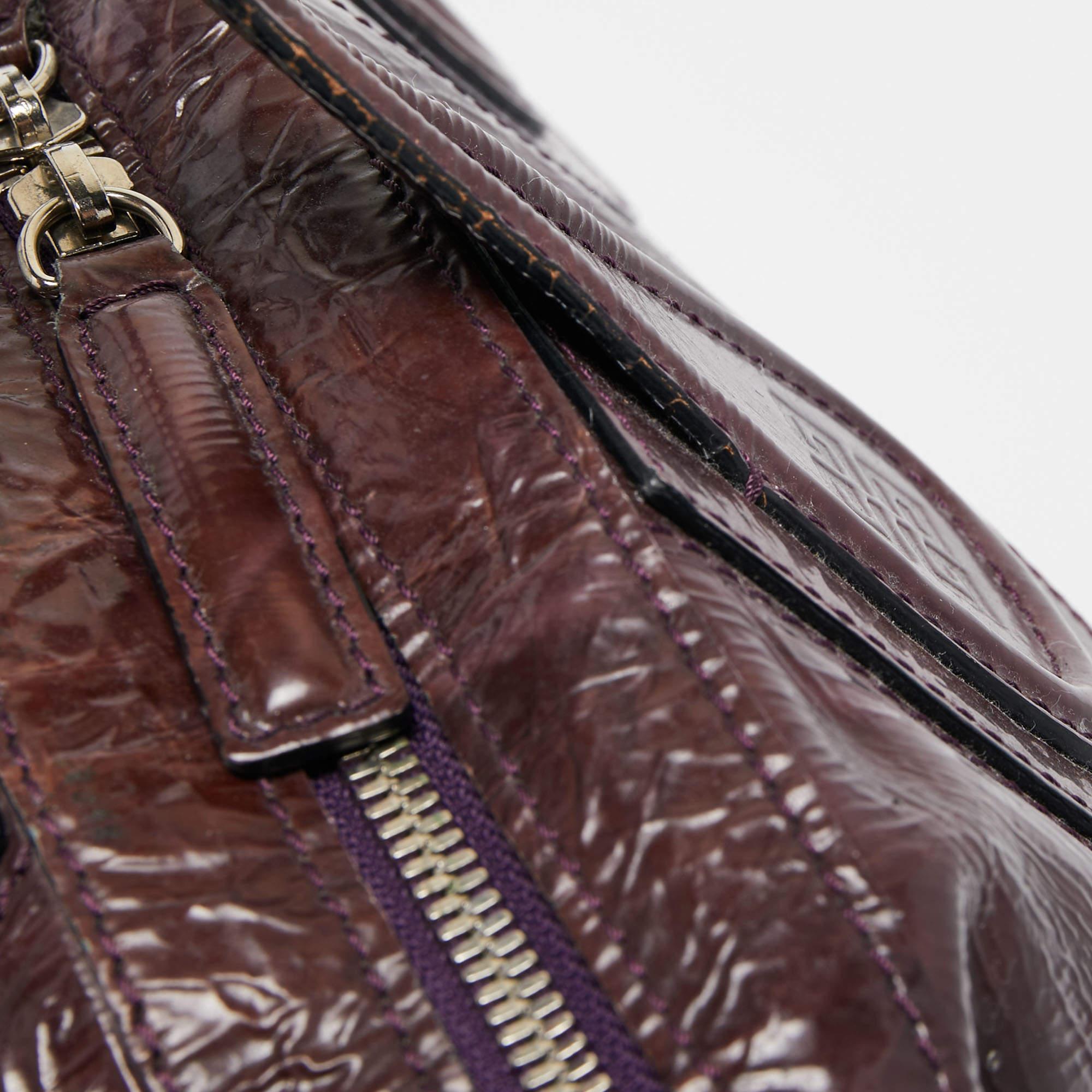 Givenchy Plum Aged Patent Leather Medium Nightingale Satchel 6