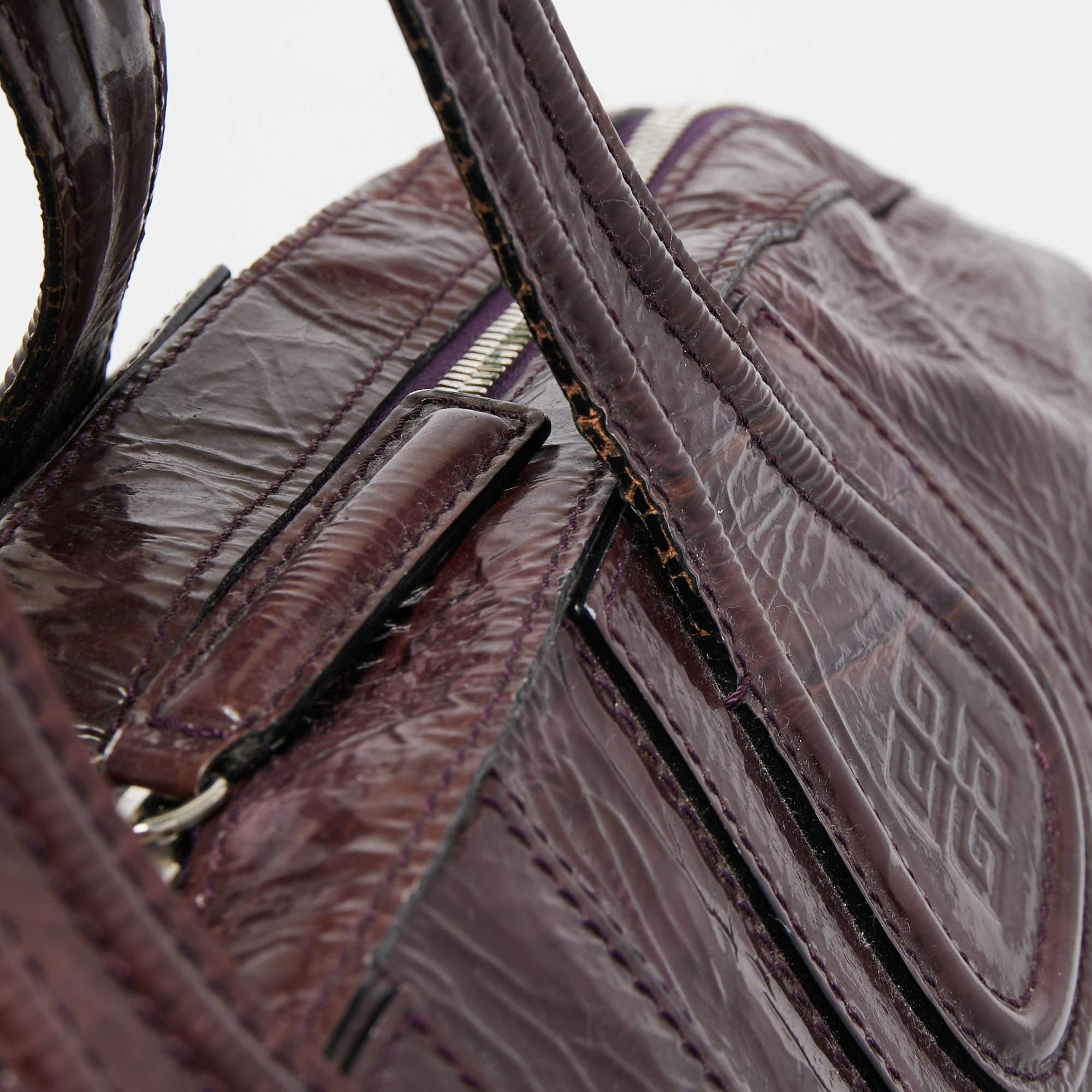 Givenchy Plum Aged Patent Leather Medium Nightingale Satchel 7