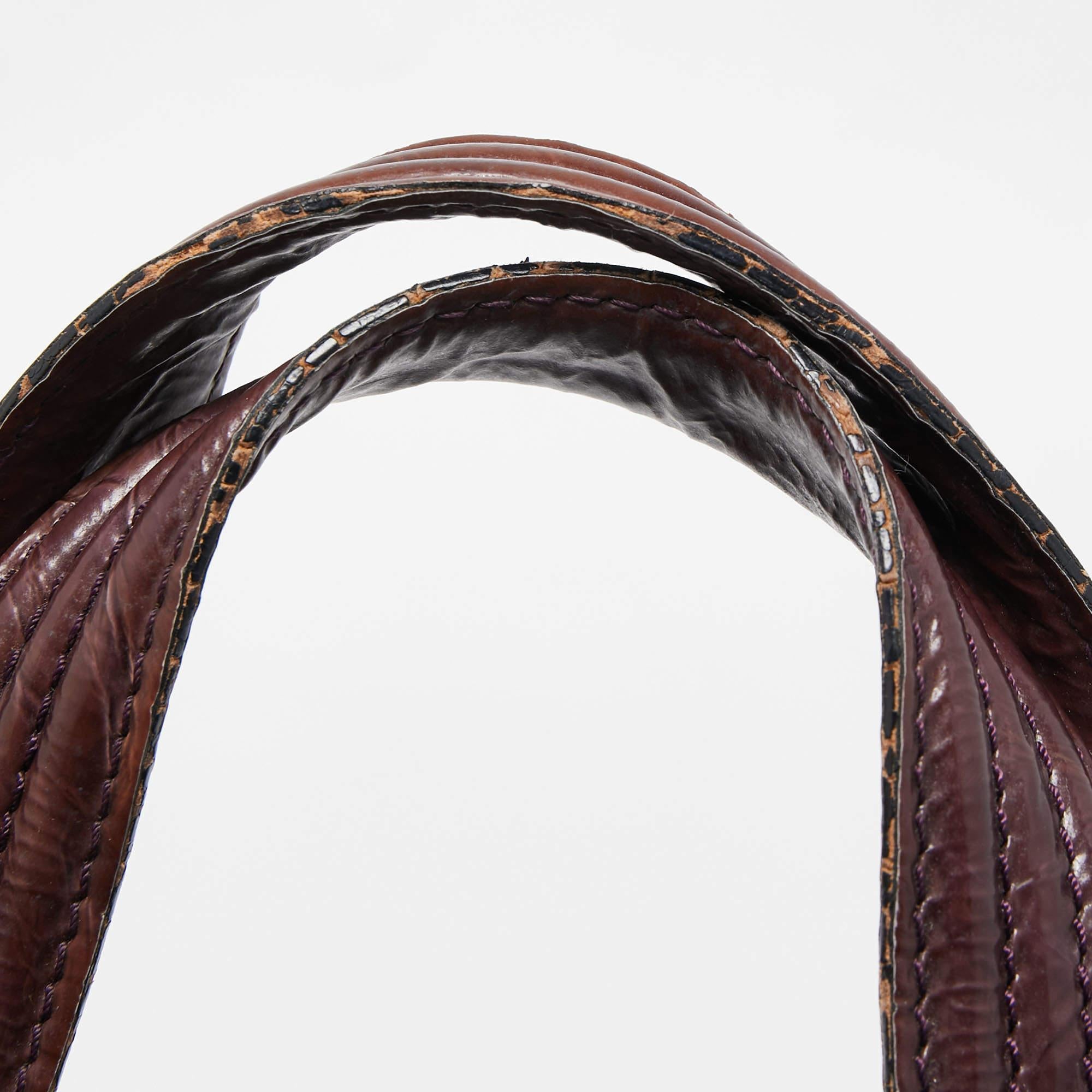 Givenchy Plum Aged Patent Leather Medium Nightingale Satchel 8