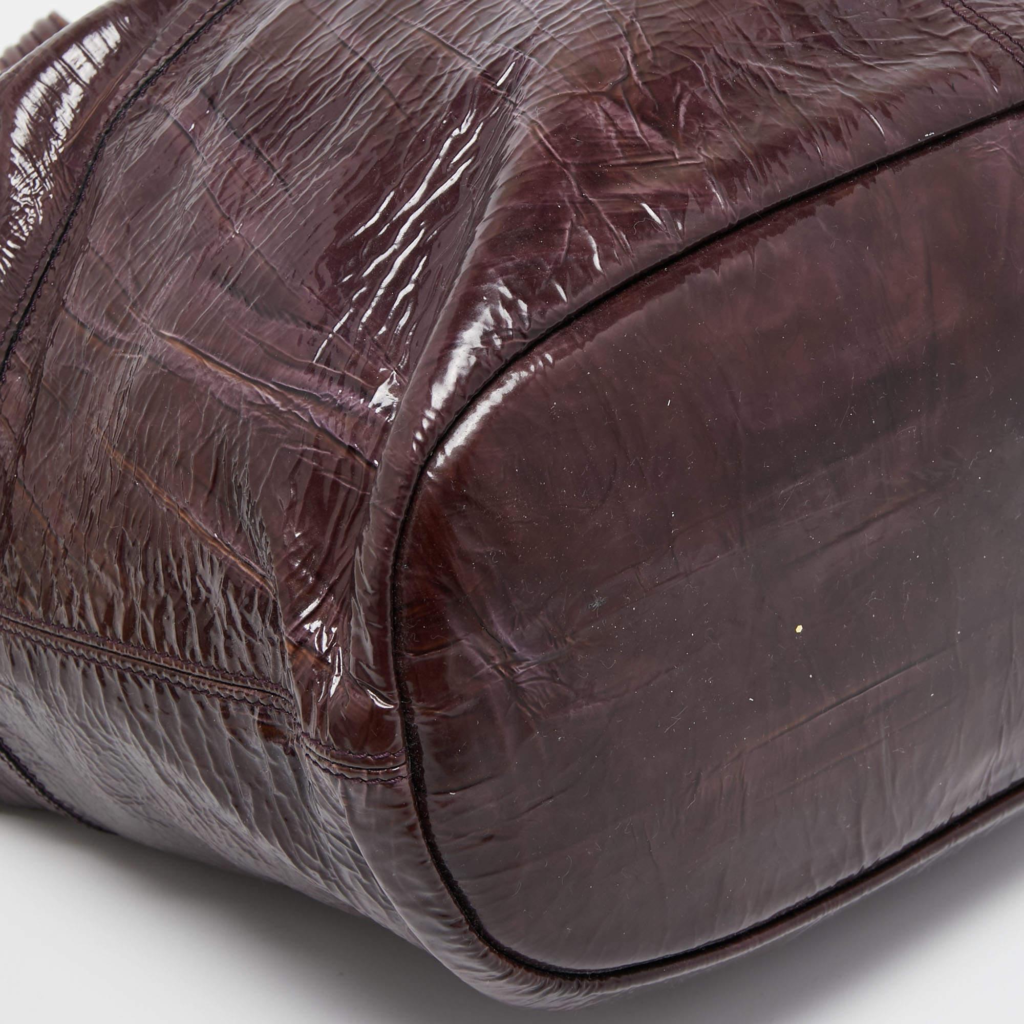 Women's Givenchy Plum Aged Patent Leather Medium Nightingale Satchel