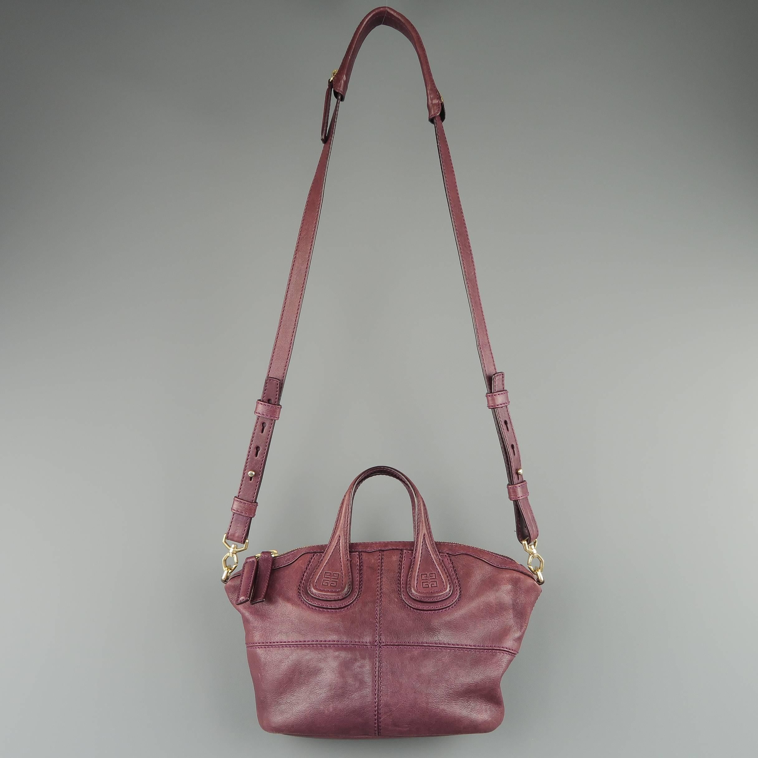 Givenchy Plum Purple Leather Nightingale Mini Handbag In Fair Condition In San Francisco, CA