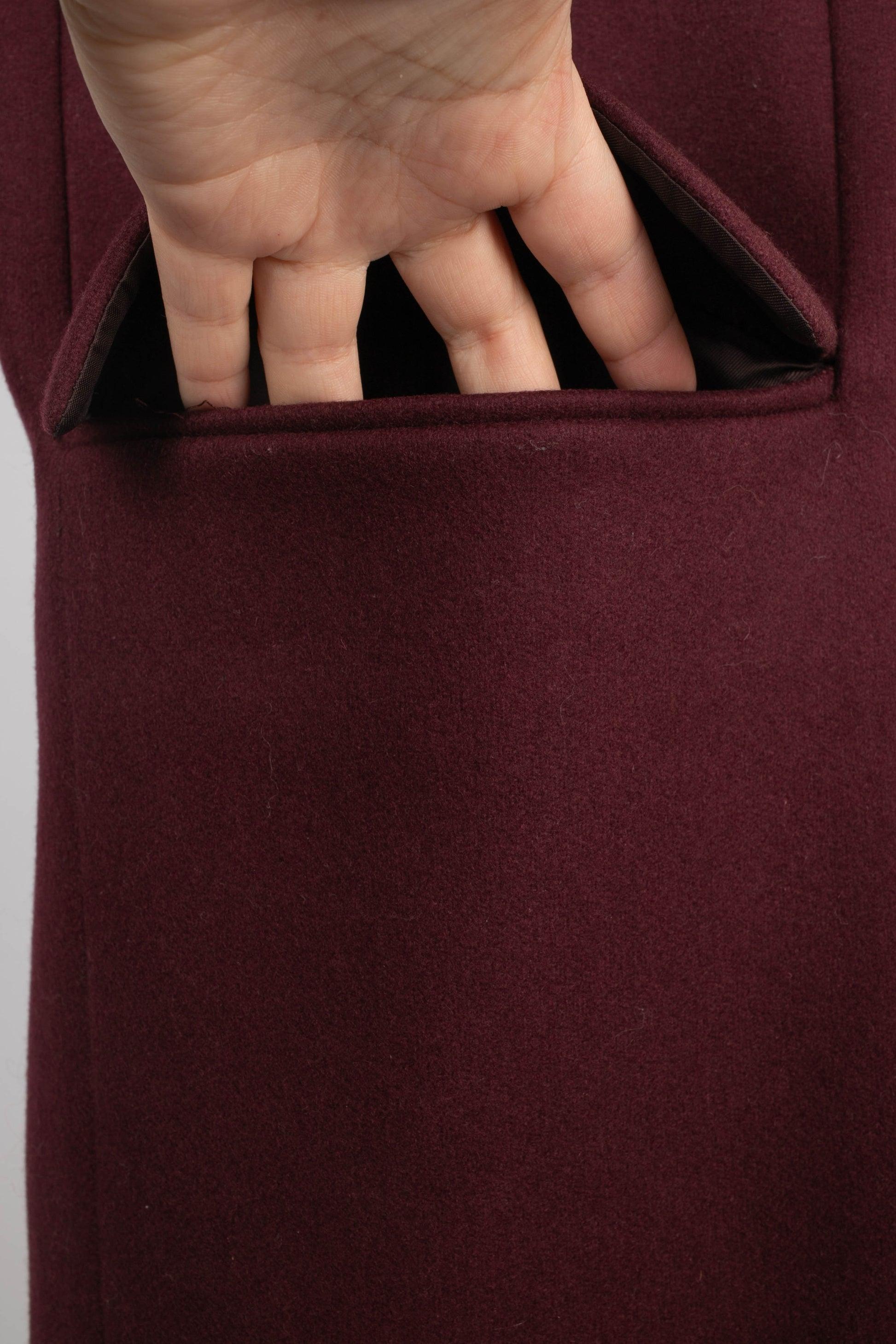 Givenchy  Coates in lana color prugna in vendita 1