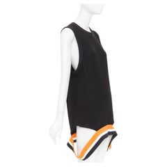 Givenchy 2014 Ribbed Hem Tunic Tank Top M Black Orange by Tisci