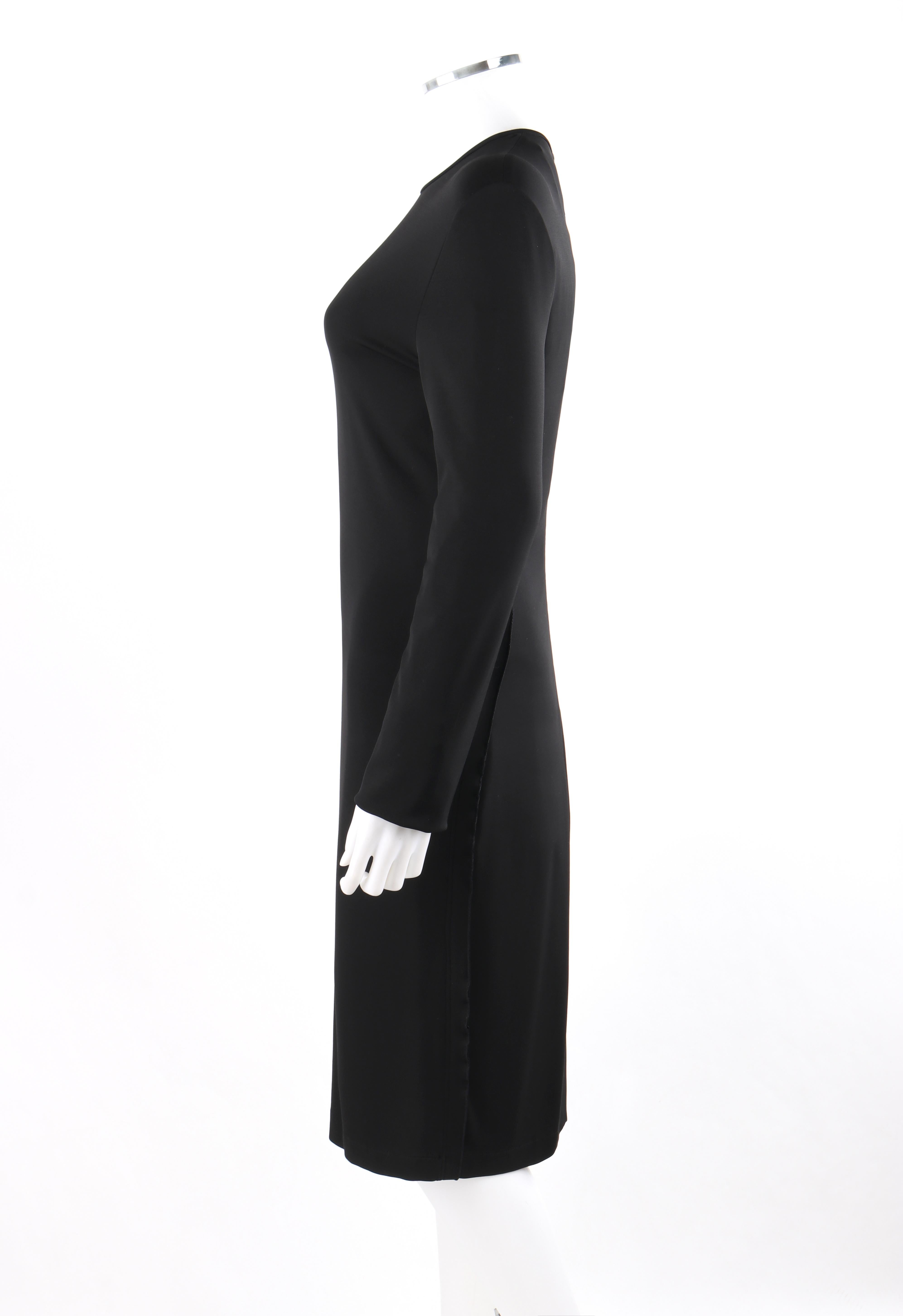 GIVENCHY Pre Fall 2013 Black Long Sleeve Ruffle Detail Knit Sheath Dress NWT In Excellent Condition In Thiensville, WI
