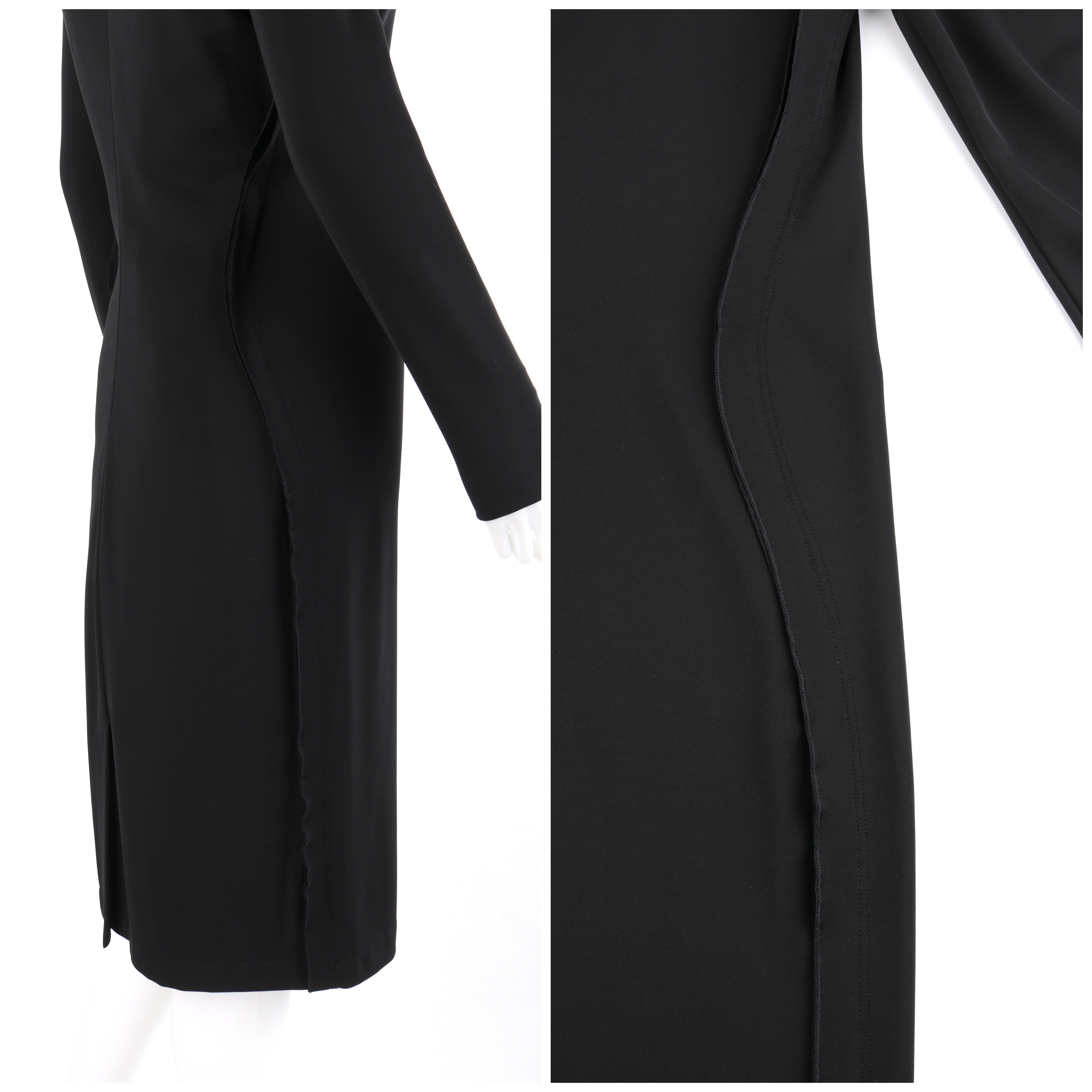 Women's GIVENCHY Pre Fall 2013 Black Long Sleeve Ruffle Detail Knit Sheath Dress NWT