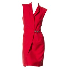 Givenchy Pre-Fall 2018 Red Wool & Mohair Padlock Wrap Dress, IT 40