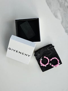 Givenchy Pre Fall 2023 Twisted rhinestone-embellished earrings pink silver