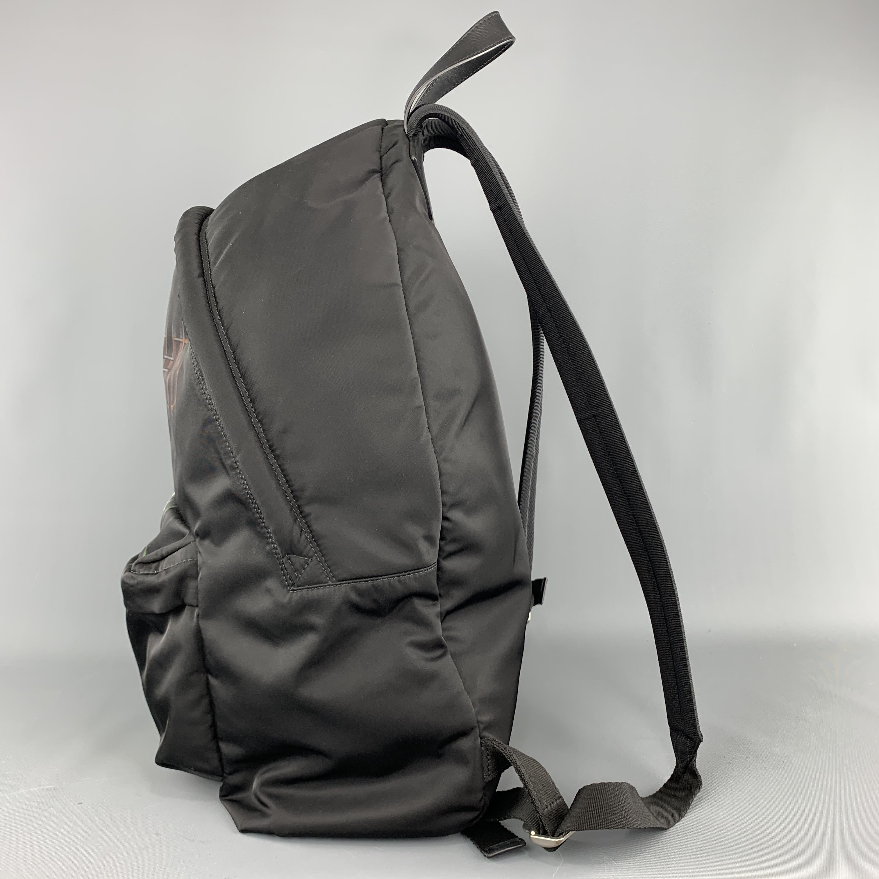 GIVENCHY Print Black Skull Crossbones Graphic Nylon Backpack 2