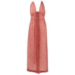 Retro Givenchy Printed Plunging Maxi Dress