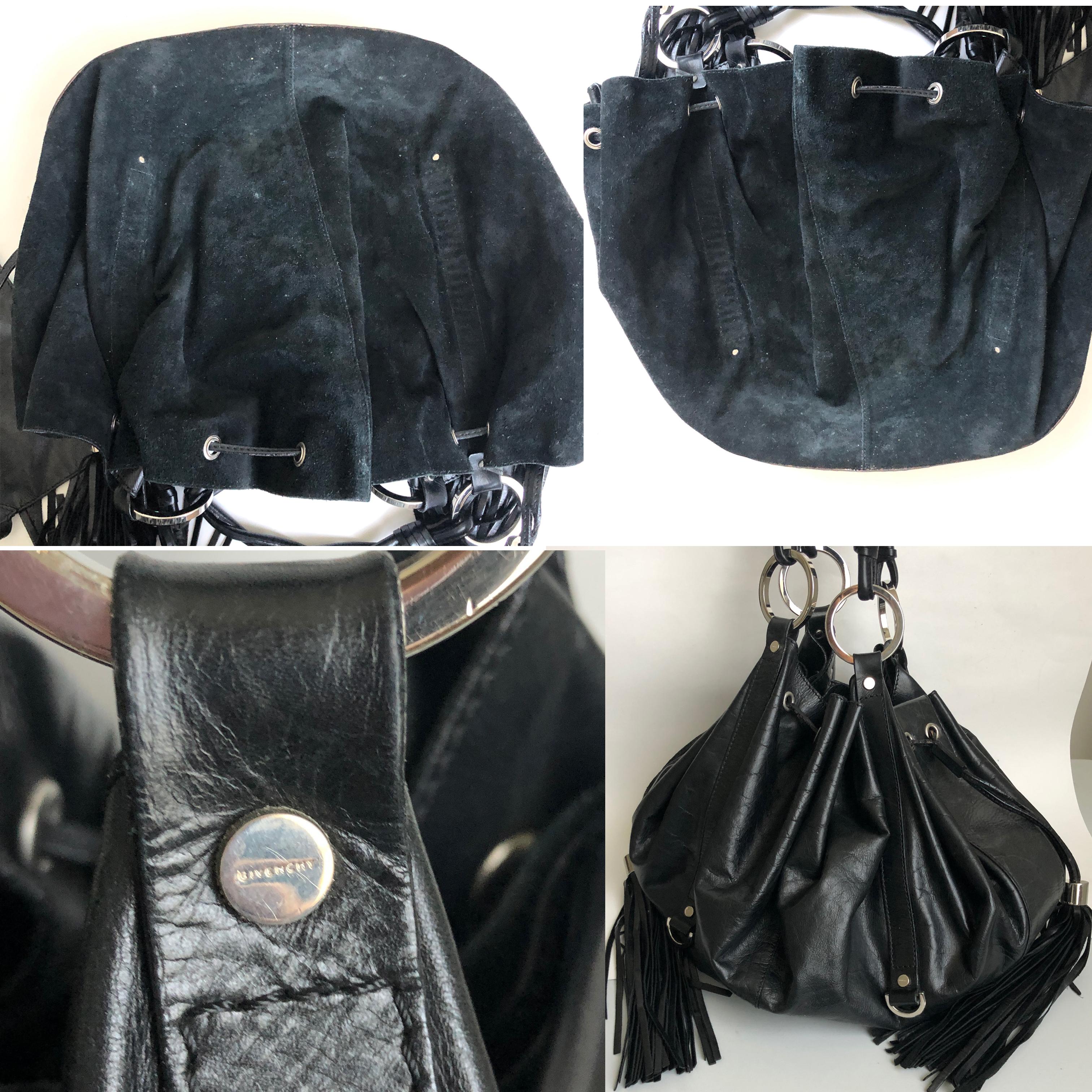 Givenchy Pumpkin Hobo Bag Drawstring Tote Black Leather  In Good Condition In Port Saint Lucie, FL