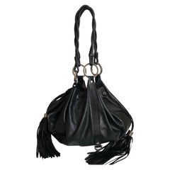 Givenchy Pumpkin Hobo Bag Drawstring Tote Black Leather