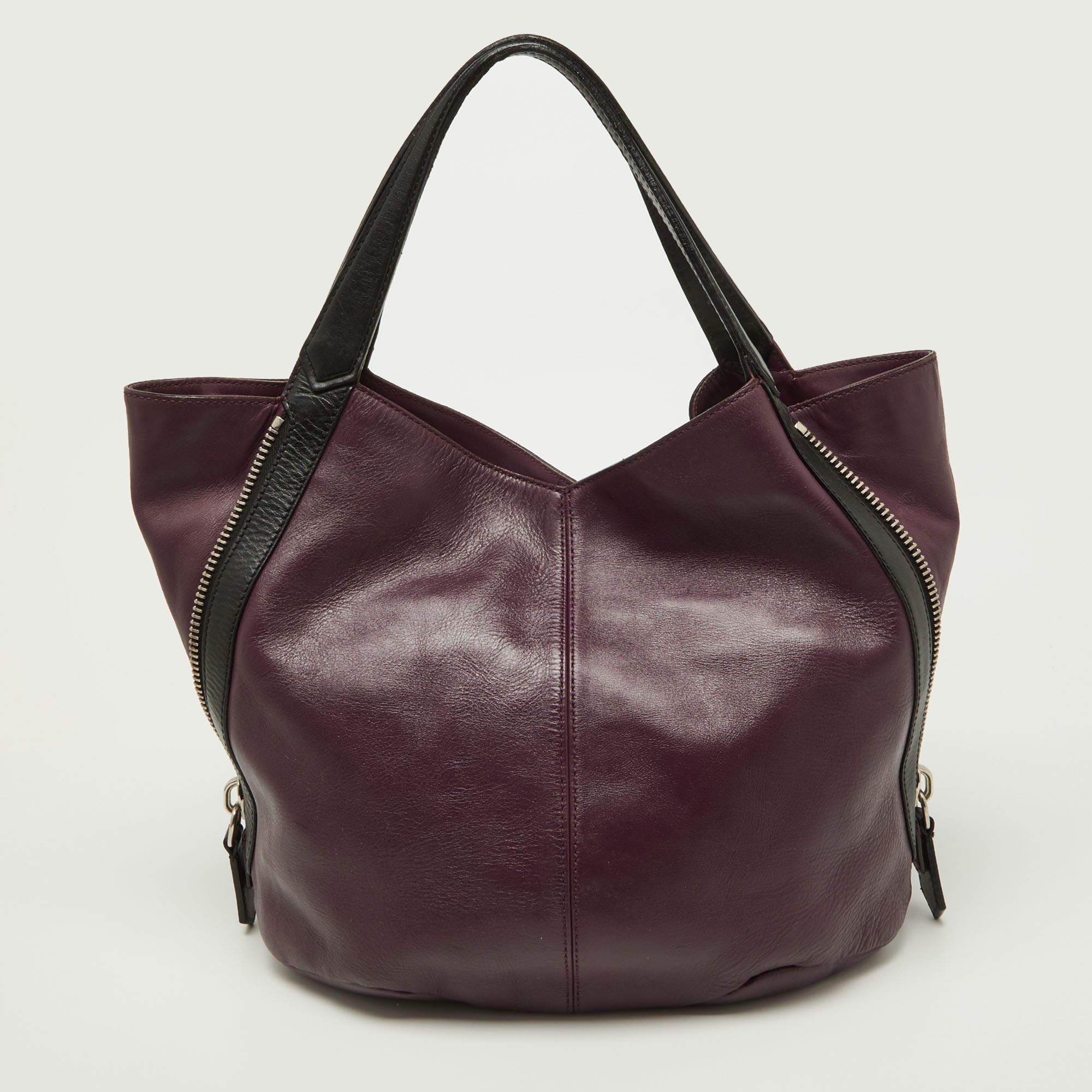 Givenchy Purple/Black Double Sided Zip Hobo For Sale 6
