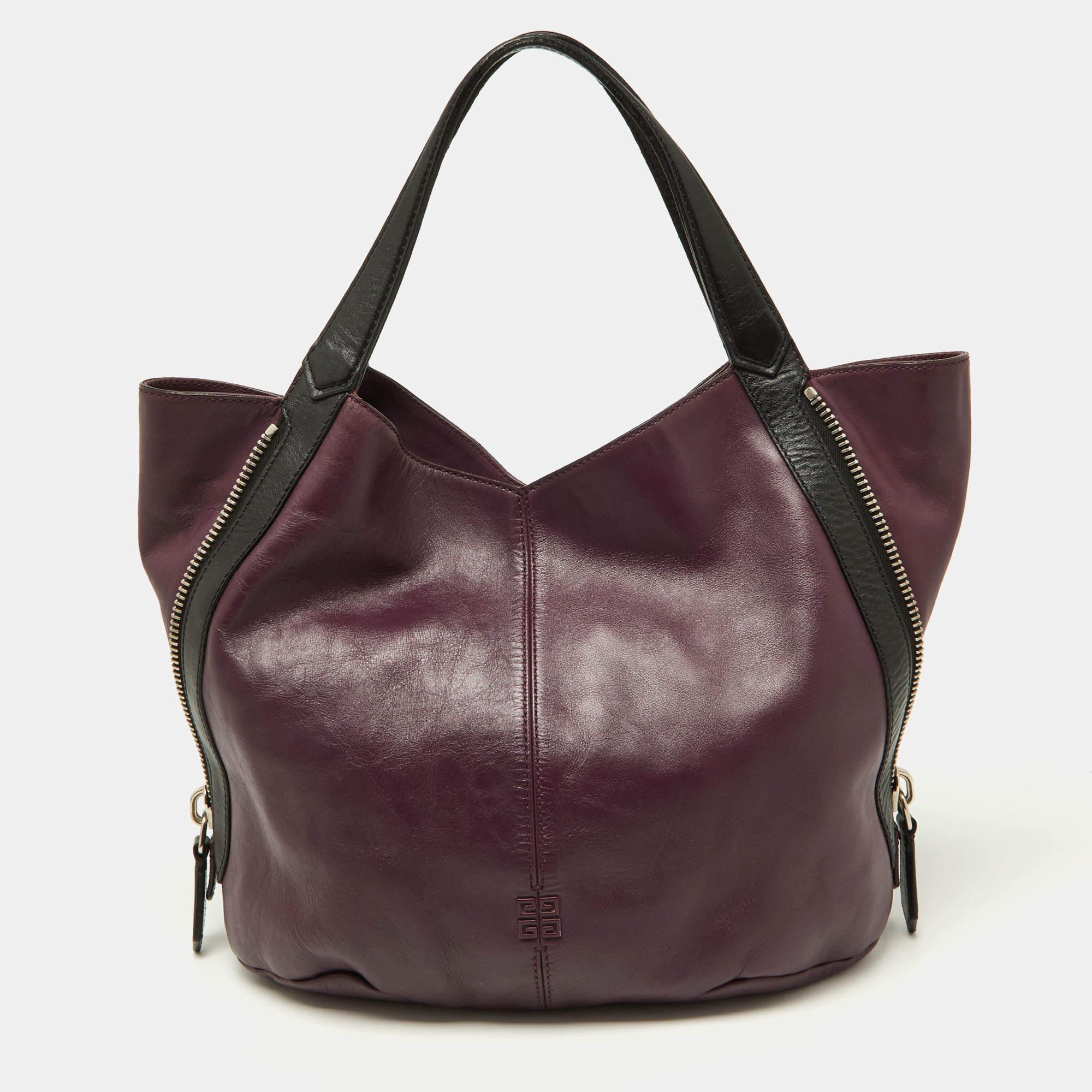Givenchy Purple/Black Double Sided Zip Hobo For Sale 10